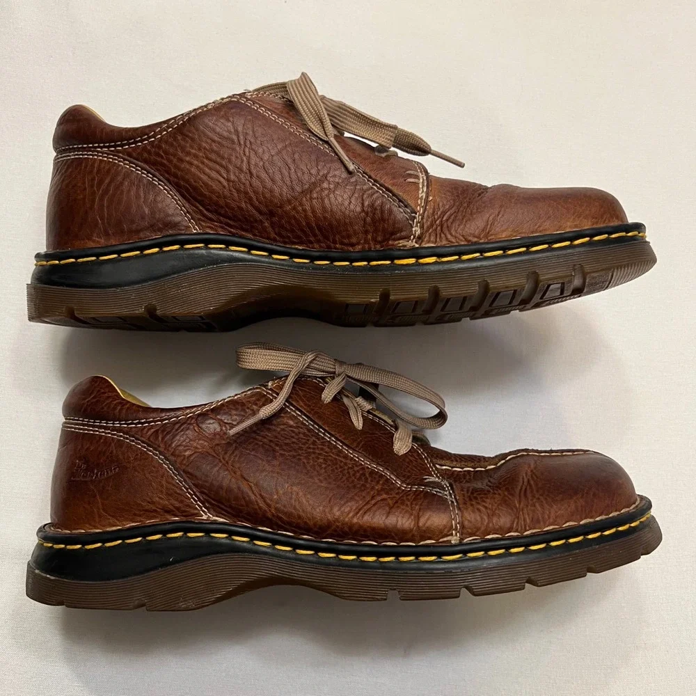 Dr. Martens Y2K Brown Leather Lace‎ Up Chunky Sole Oxford Shoes Men's Size 11